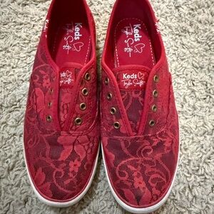 Keds Kids Red Lace Slip-On Sneakers